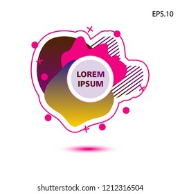 colorful liquid background, with a circle in the middle for text . isolated white. vector.  design background