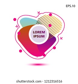 colorful liquid background, with a circle in the middle for text . isolated white. vector.  design background
