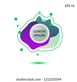 colorful liquid background, with a circle in the middle for text . isolated white. vector.  design background