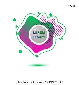 colorful liquid background, with a circle in the middle for text . isolated white. vector.  design background