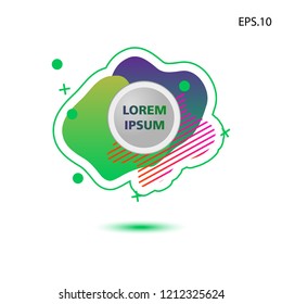 colorful liquid background, with a circle in the middle for text . isolated white. vector.  design background