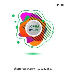 colorful liquid background, with a circle in the middle for text . isolated white. vector.  design background