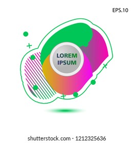 colorful liquid background, with a circle in the middle for text . isolated white. vector.  design background