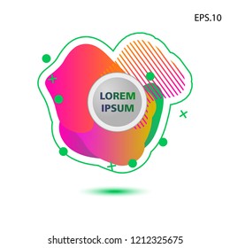 colorful liquid background, with a circle in the middle for text . isolated white. vector.  design background