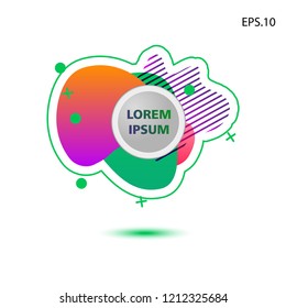 colorful liquid background, with a circle in the middle for text . isolated white. vector.  design background