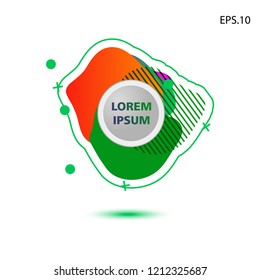 colorful liquid background, with a circle in the middle for text . isolated white. vector.  design background