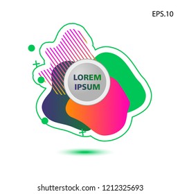 colorful liquid background, with a circle in the middle for text . isolated white. vector.  design background