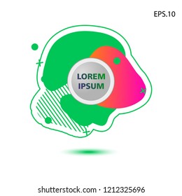 colorful liquid background, with a circle in the middle for text . isolated white. vector.  design background