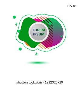 colorful liquid background, with a circle in the middle for text . isolated white. vector.  design background