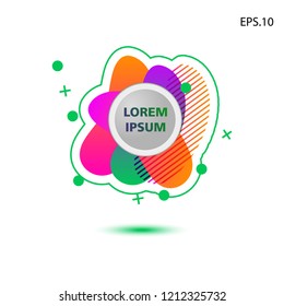 colorful liquid background, with a circle in the middle for text . isolated white. vector.  design background