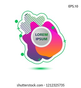 colorful liquid background, with a circle in the middle for text . isolated white. vector.  design background