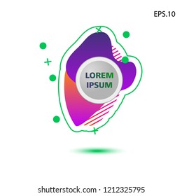 colorful liquid background, with a circle in the middle for text . isolated white. vector.  design background