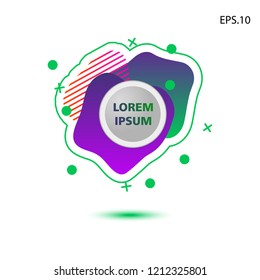 colorful liquid background, with a circle in the middle for text . isolated white. vector.  design background