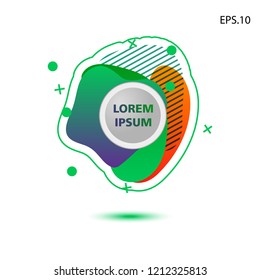 colorful liquid background, with a circle in the middle for text . isolated white. vector.  design background