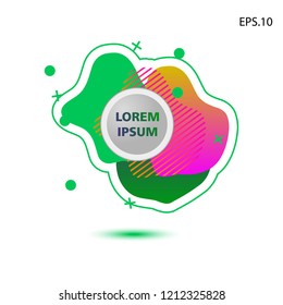colorful liquid background, with a circle in the middle for text . isolated white. vector.  design background