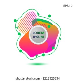 colorful liquid background, with a circle in the middle for text . isolated white. vector.  design background