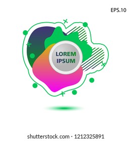 colorful liquid background, with a circle in the middle for text . isolated white. vector.  design background