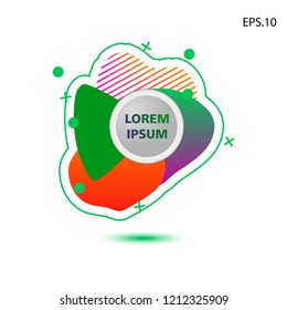 colorful liquid background, with a circle in the middle for text . isolated white. vector.  design background