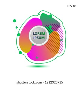 colorful liquid background, with a circle in the middle for text . isolated white. vector.  design background