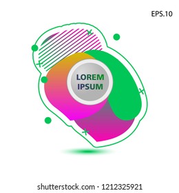 colorful liquid background, with a circle in the middle for text . isolated white. vector.  design background