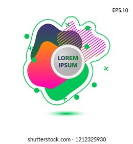 colorful liquid background, with a circle in the middle for text . isolated white. vector.  design background