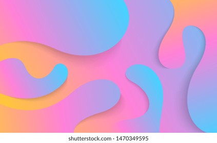 Colorful liquid background with gradient template. Gradient fluid background template illustration