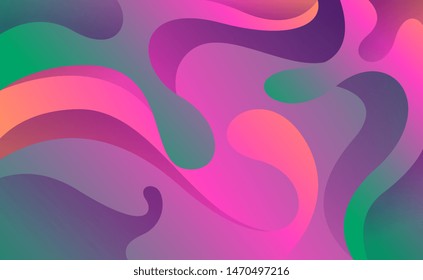 Colorful liquid background with gradient template. Gradient fluid background template illustration