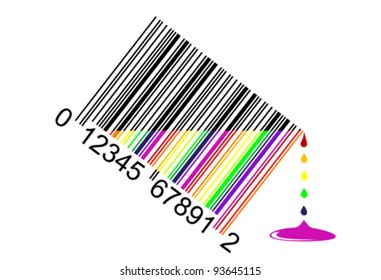 colorful liquid bar code, perfect for sale, vector
