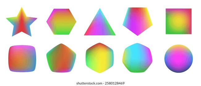 Colorful liquid blurred gradient shapes collection