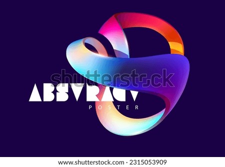 Colorful liquid circle. Abstract geometric shapes on dark background.