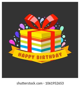 Colorful Liquid Decoration behind Birthday Box