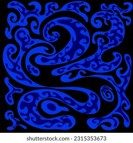 Colorful liquid doodle hand drawn vector design