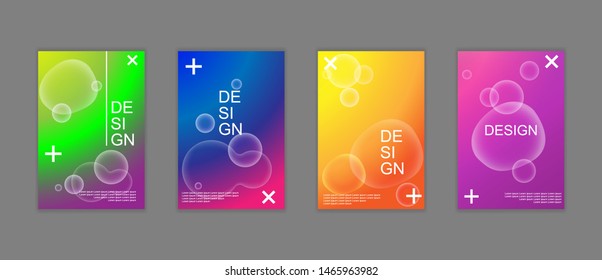 Colorful liquid effect cover collection vector.