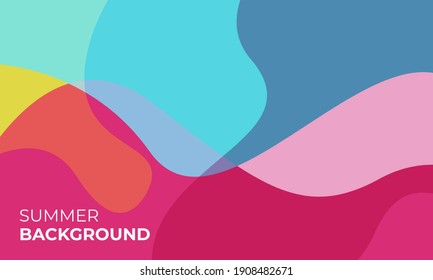 Colorful liquid and fluid background for summer collection