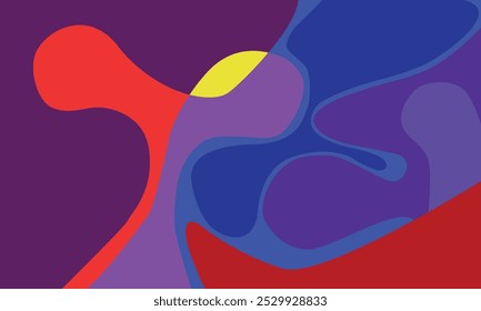 Colorful liquid and fluid background vector illustration features bold swirls, creating a dynamic and lively visual.