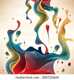 Colorful Liquid Fluid Design Vector Illustration