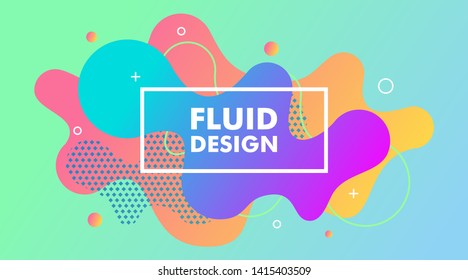 Colorful Liquid Fluid gradient background with geometric shapes composition vector illustration for presentation, landscape landing page, web banner, brochure, poster, flyer, wallpaper