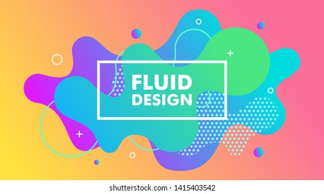 Colorful Liquid Fluid gradient background with geometric shapes composition vector illustration for presentation, landscape landing page, web banner, brochure, poster, flyer, wallpaper