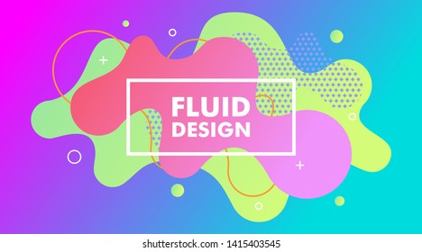 Colorful Liquid Fluid gradient background with geometric shapes composition vector illustration for presentation, landscape landing page, web banner, brochure, poster, flyer, wallpaper