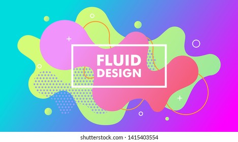 Colorful Liquid Fluid gradient background with geometric shapes composition vector illustration for presentation, landscape landing page, web banner, brochure, poster, flyer, wallpaper