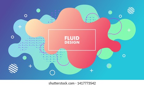 Colorful Liquid Fluid gradient background with geometric shapes composition vector illustration for presentation, landscape landing page, web banner, brochure, poster, flyer, wallpaper