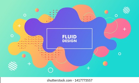 Colorful Liquid Fluid gradient background with geometric shapes composition vector illustration for presentation, landscape landing page, web banner, brochure, poster, flyer, wallpaper