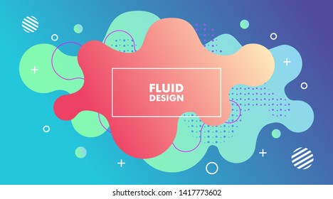 Colorful Liquid Fluid gradient background with geometric shapes composition vector illustration for presentation, landscape landing page, web banner, brochure, poster, flyer, wallpaper