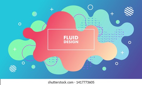 Colorful Liquid Fluid gradient background with geometric shapes composition vector illustration for presentation, landscape landing page, web banner, brochure, poster, flyer, wallpaper