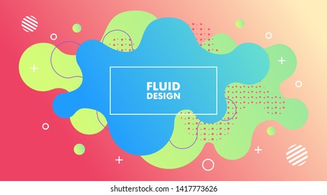 Colorful Liquid Fluid gradient background with geometric shapes composition vector illustration for presentation, landscape landing page, web banner, brochure, poster, flyer, wallpaper