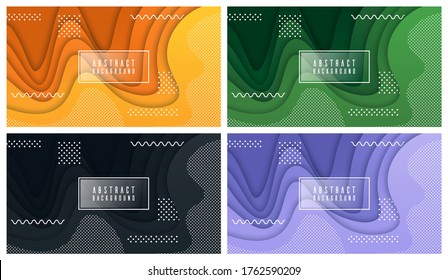 Farbige Flüssigkeit und geometrischer Hintergrund mit fließenden Farbverlauf-Formen