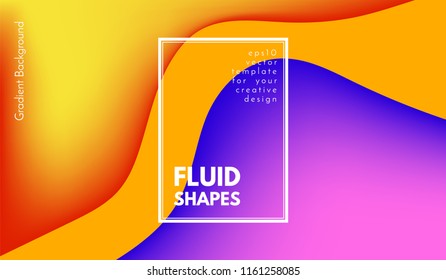 Colorful Liquid Gradients. Abstract 3d Background with Wave Fluid Shapes. Eps10 Vector Illustration. Trendy Geometric Template with Bright Gradient for Cover, Banner, Poster, Business Design, Web Page