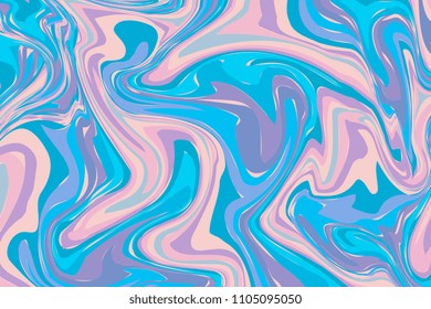 Colorful liquid marble texture design. Colorful marbling surface. Wavy lines. Vibrant abstract paint design. Template for your design. Contemporary pattern. Vector illustration