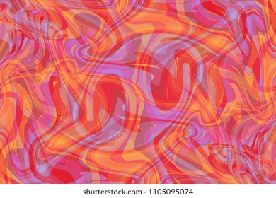 Colorful liquid marble texture design. Colorful marbling surface. Wavy lines. Vibrant abstract paint design. Template for your design. Contemporary pattern. Vector illustration