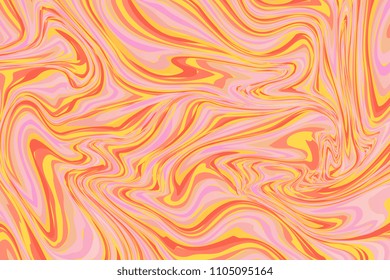 Colorful liquid marble texture design. Colorful marbling surface. Wavy lines. Vibrant abstract paint design. Template for your design. Contemporary pattern. Vector illustration